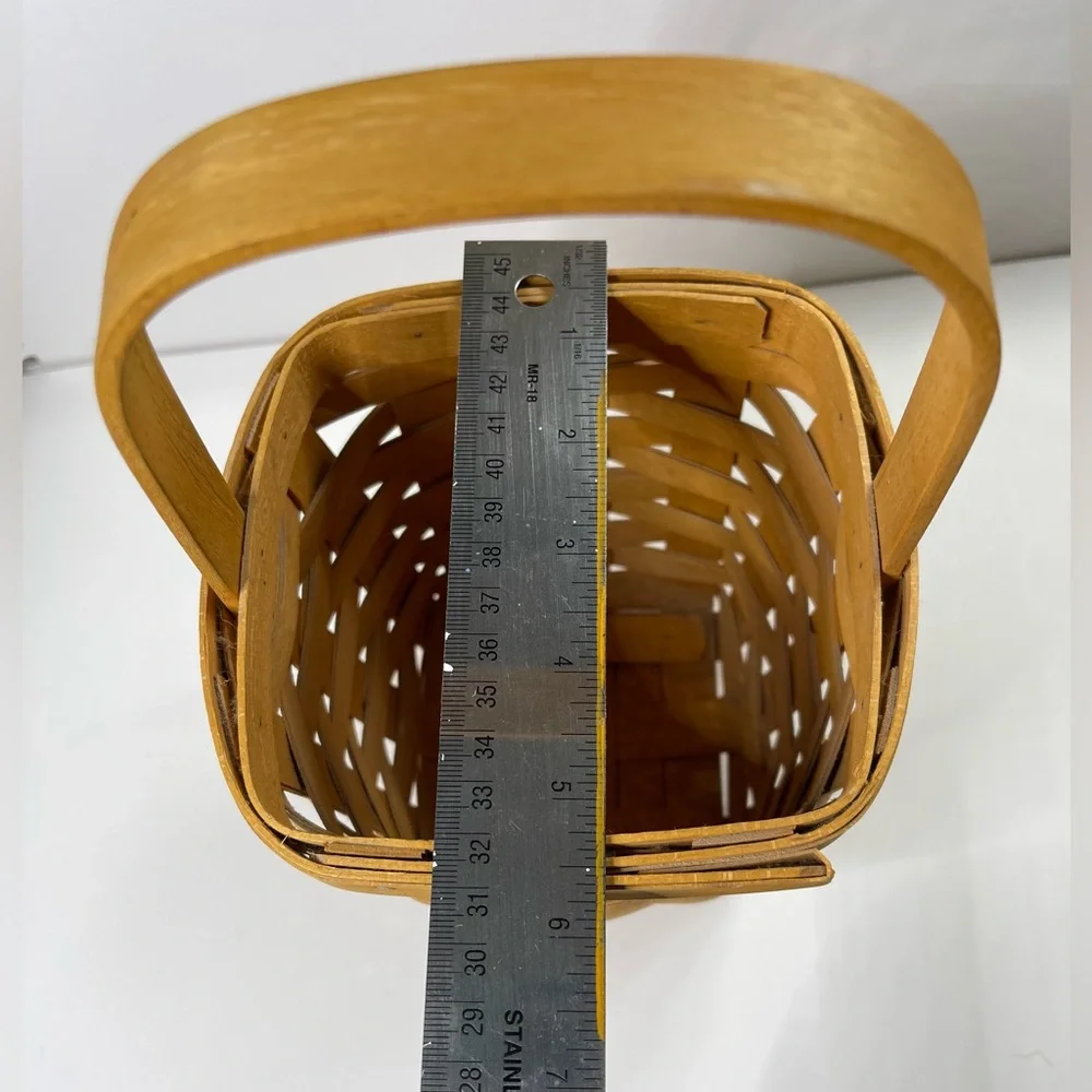 Vintage LONGABERGER Medium Peg Basket 1999 Rare Handwoven Signed Collectible EUC